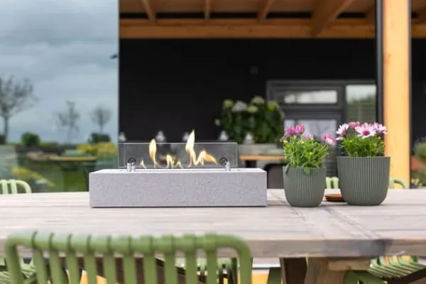 Pejse^Cuneo bio-ethanol bordovn - Indendørs og udendørs - Betonlook - 2KW varme