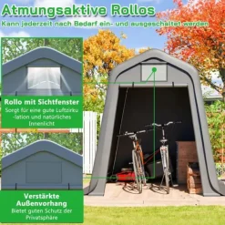 Skure, Garager & Carports^Cykelopbevarings telt, Vandtæt, Vindafvisende,GRÅ
