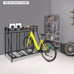 Tilbehør Til Brændeovne & Pejse^Cykelstativ - Fritstående gulvstativ - 4 Kroge - Opbevaring til hjem og garage - Pladsbesparende - Sort
