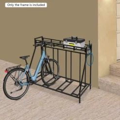 Tilbehør Til Brændeovne & Pejse^Cykelstativ - Fritstående gulvstativ - 4 Kroge - Opbevaring til hjem og garage - Pladsbesparende - Sort