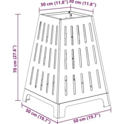 Pejse^Cylindrisk bålsted i stål - Udendørs ildgryde | Farve: Sort | Størrelse: 50x50x70 cm