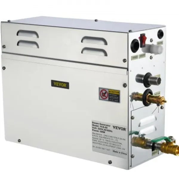 Dampgenerator, 6kW sauna damper med LED digitalt display, 39,5x15,3x31,3 cm, rustfrit stål Sauna