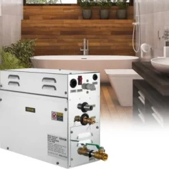 Dampgenerator, 6kW sauna damper med LED digitalt display, 39,5x15,3x31,3 cm, rustfrit stål Sauna