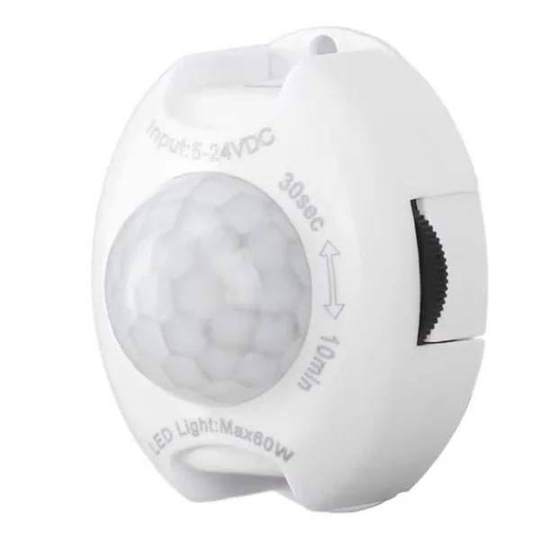 Bevægelsesdetektorer^DC-stik Induktionskontakt til menneskelig krop Infrarød Justerbar LED-lysstrimmeldetektorkontakt 5‑24V 60W
