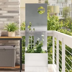 Krukker & Plantebeholdere^Dekorativ haveprivatskærm Fretwork - Rustfrit stål | Mål: 50x140 cm | Farve: Sølv