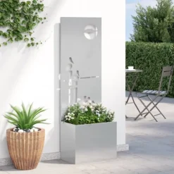 Krukker & Plantebeholdere^Dekorativ haveprivatskærm Fretwork - Rustfrit stål | Mål: 50x140 cm | Farve: Sølv