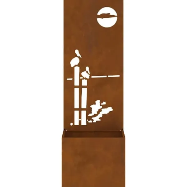 Krukker & Plantebeholdere^Dekorativ havprivatskærm i stål - Elegant mønster | Størrelse: 50 x 140 cm | Farve: Rusten