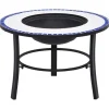 Pejse^Dekorativt bålfad i mosaik - Keramik | Farve: Blå og Hvid | Diameter: 68 cm