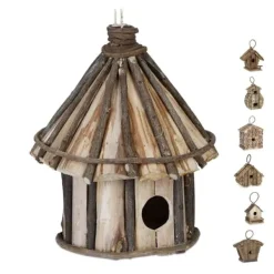Til Fugle & Småvildt^Dekorativt fuglehus, Træ, 39x21x14 cm, Natur