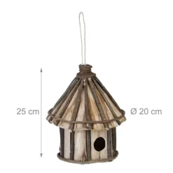 Til Fugle & Småvildt^Dekorativt fuglehus, Træ, 39x21x14 cm, Natur