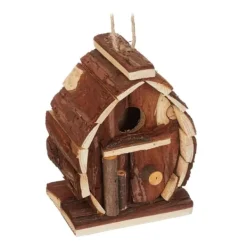 Clearance Dekorativt fuglehus, 14.5x10.5x7.5 cm, naturtræ Til Fugle & Småvildt