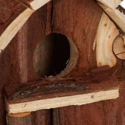 Clearance Dekorativt fuglehus, 14.5x10.5x7.5 cm, naturtræ Til Fugle & Småvildt