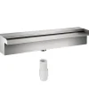 New Dekorativt vandfaldsbassin i rustfrit stål 30 x 11,5 x 8 cm til havedam – perfekt til indendørs og udendørs brug. Springvand & Damme