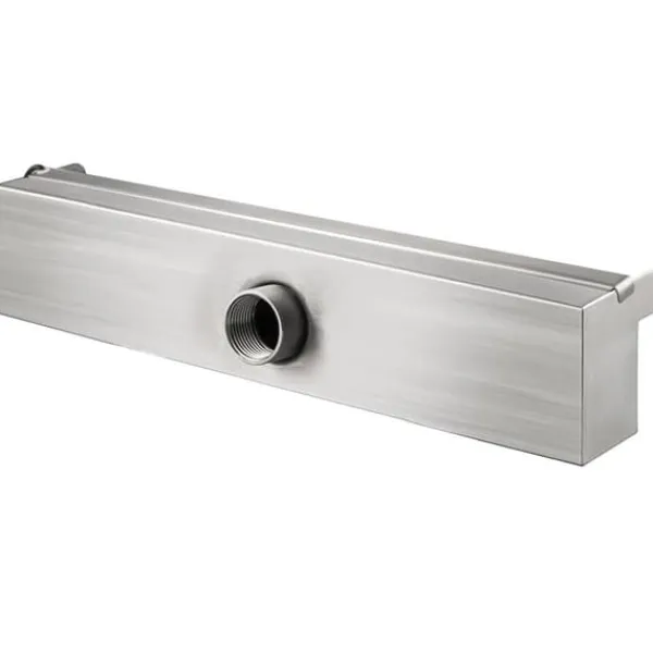 New Dekorativt vandfaldsbassin i rustfrit stål 30 x 11,5 x 8 cm til havedam – perfekt til indendørs og udendørs brug. Springvand & Damme
