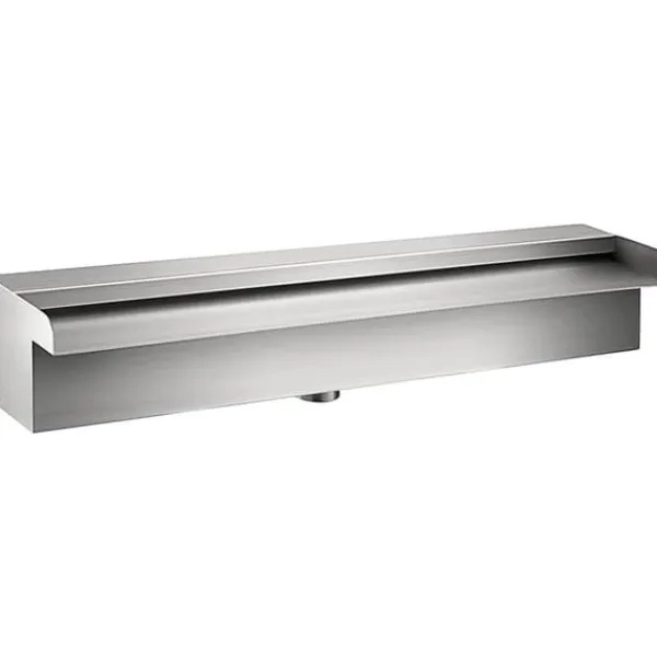 New Dekorativt vandfaldsbassin i rustfrit stål 30 x 11,5 x 8 cm til havedam – perfekt til indendørs og udendørs brug. Springvand & Damme