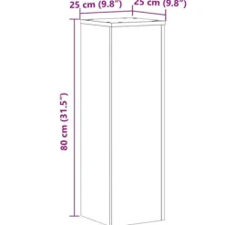 New 2-delt plantestativ i konstrueret træ | Farve: Brun | Størrelse: 25x25x80 cm Plantestativer