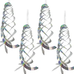 Best 4-delt spiralformet fugleafvisende reflektor 28,5*28,5 cm hængende reflekterende fugleafvisende enhed, der bruges til at jage fugle som spætter, duer | CDON Til Fugle & Småvildt