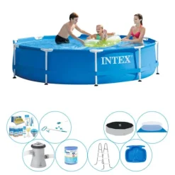 Outlet Deluxe Pool Deal - Intex Metalramme Rund 305x76 cm Pooler