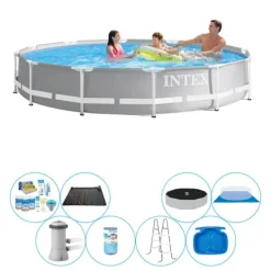 Pooler^Deluxe Pool Pakke - Intex Prisme Ramme Rund 366x76 cm