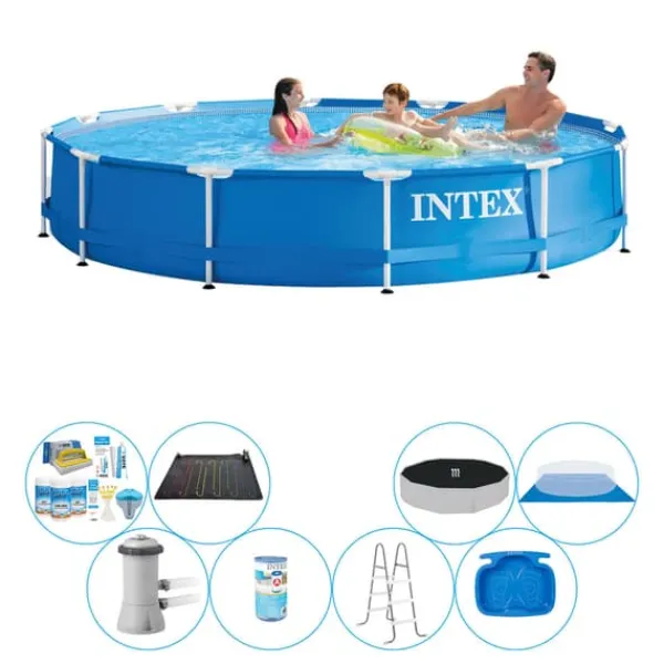Pooler^Deluxe Poolpakke - Intex Metalramme Rund 366x76 cm
