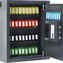 Best Digital pengeboks med elektronisk lås - Sikker opbevaring i stål | Farve: Grå | Størrelse: 30x10x36,5 cm Pengeskabe