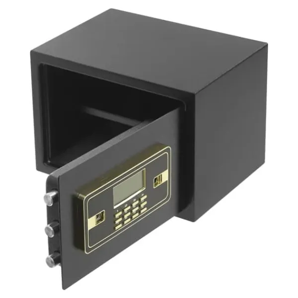 Pengeskabe^Digital sikkerhedsboks, elektronisk tastatur, tyverialarm,Sort