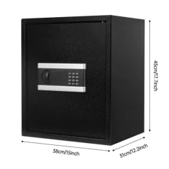 Clearance Digital Sikkerhedsboks, Smart Alarm, Brandsikker og Monterbar,sort Pengeskabe