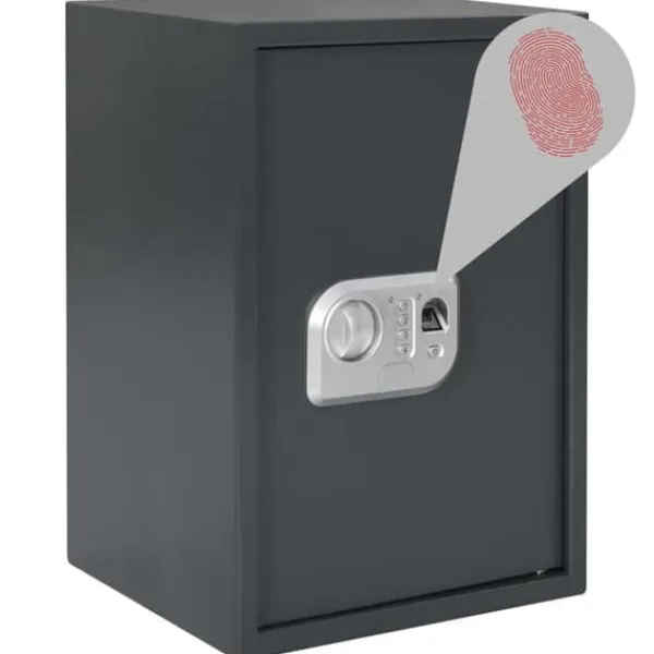Pengeskabe^Digitalt pengeskab med elektronisk lås - Mørkegrå | Størrelse: 31x35x50 cm | Materiale: Stål