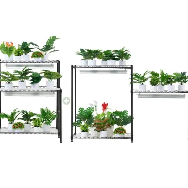 Plantestativer^DIY Plantestativ med Vokse-lamper, 6 Etagers, 192W, 70,9” Høj, Justerbar Plant Grow Hylde til Indendørs Planter.