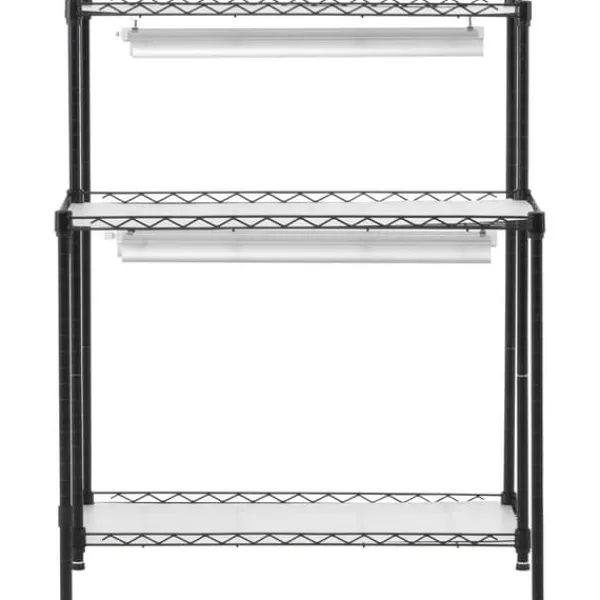 Plantestativer^DIY Plantestativ med Vokse-lamper, 6 Etagers, 192W, 70,9” Høj, Justerbar Plant Grow Hylde til Indendørs Planter.