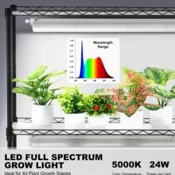 Plantestativer^DIY Plantestativ med Vokse-lamper, 6 Etagers, 192W, 70,9” Høj, Justerbar Plant Grow Hylde til Indendørs Planter.