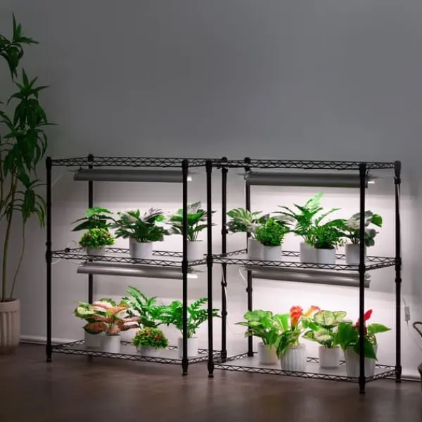 Plantestativer^DIY Plantestativ med Vokse-lamper, 6 Etagers, 192W, 70,9” Høj, Justerbar Plant Grow Hylde til Indendørs Planter.