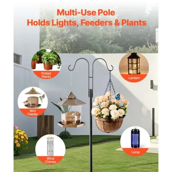 Hot Dobbelt Hyrdekrog 8-pak, 2345 mm Kraftig Fuglefoderstang, Robust og Nem at Installere Til Fugle & Småvildt