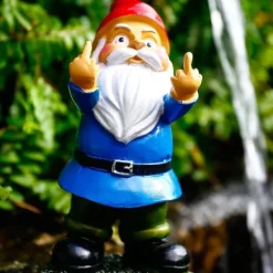 Clearance Dobbelt Langfinger Harpiks Have Santa - Blå Havedekorationer