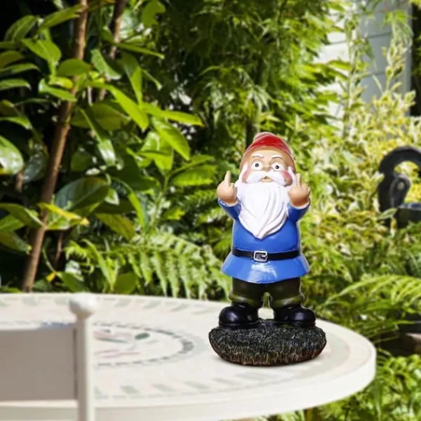 Clearance Dobbelt Langfinger Harpiks Have Santa - Blå Havedekorationer