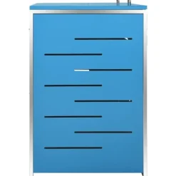 Clearance Dobbelt skraldespandsskjuler i rustfrit stål - Rummeligt design | Størrelse: 138x77,5x112,5 cm Skure, Garager & Carports