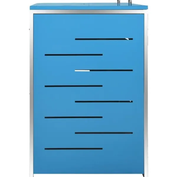 Clearance Dobbelt skraldespandsskjuler i rustfrit stål - Rummeligt design | Størrelse: 138x77,5x112,5 cm Skure, Garager & Carports