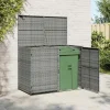 Discount Dobbelt skraldespandsskjuler i polyrattan - Opbevaring | Farve: Grå | Størrelse: 148x77x111 cm Skure, Garager & Carports