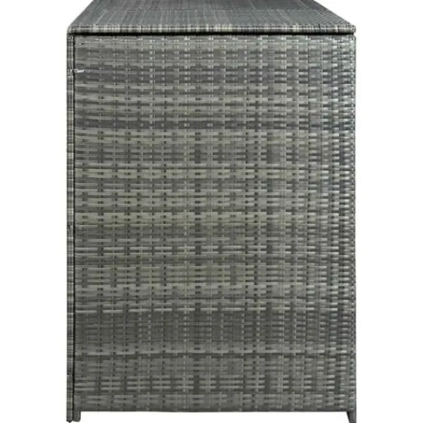 Discount Dobbelt skraldespandsskjuler i polyrattan - Opbevaring | Farve: Grå | Størrelse: 148x77x111 cm Skure, Garager & Carports