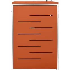 Skure, Garager & Carports^Dobbelt skraldespandsskjuler i rustfrit stål - Robust og luftcirkulerende | Størrelse: 138x77,5x112,5 cm