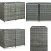 Dobbelt skraldespandsskjuler 148x77x111 cm polyrattan grå - Skraldespandsskjuler - Skraldespandsskjulere - Home & Living Skure, Garager & Carports