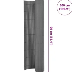Buer, Spalier, Lysthuse Uden Tag^Dobbeltsidet havehegn i vejrbestandigt PVC | Størrelse: 90x500 cm | Farve: Grå