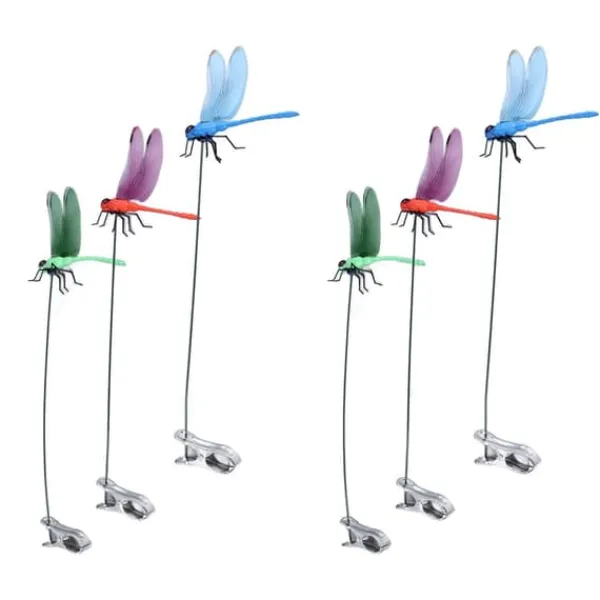 Best Dragonfly Clip Falske Dragonfly Stang Clips Naturligt organisk koncept 3D Dragonfly Have Decor til Familie Have Potte Blomster Plænehus Statue 6 Stk | CDON Havedekorationer