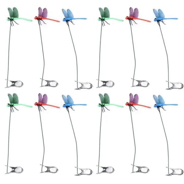 Hot Dragonfly Clip Falske Dragonfly Stang Clips Naturlig organisk koncept 3D Dragonfly Have Decor til Familie Have Potte Blomster Plænehus Statue 12 Stk | CDON Havedekorationer