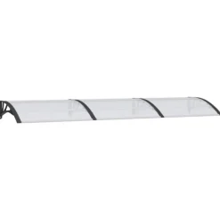 New Dørbaldakin i polycarbonat - Vejrbestandig beskyttelse | Farve: Sort/Transparent | Størrelse: 300x75 cm Buer, Spalier, Lysthuse Uden Tag