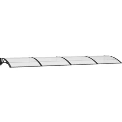 Skure, Garager & Carports^Dørbaldakin i polycarbonat 400x100 cm | Farve: Sort