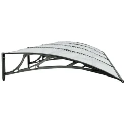 Skure, Garager & Carports^Dørbaldakin i polycarbonat 400x100 cm | Farve: Sort