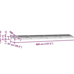 Skure, Garager & Carports^Dørbaldakin i polycarbonat 400x100 cm | Farve: Sort