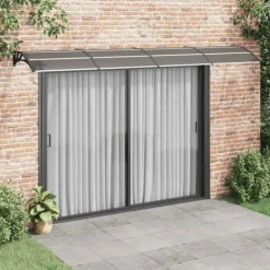 Outlet Dørbaldakin i polycarbonat - Beskyt din dør mod vejr | Størrelse: 400x75 cm | Farve: Sort Buer, Spalier, Lysthuse Uden Tag