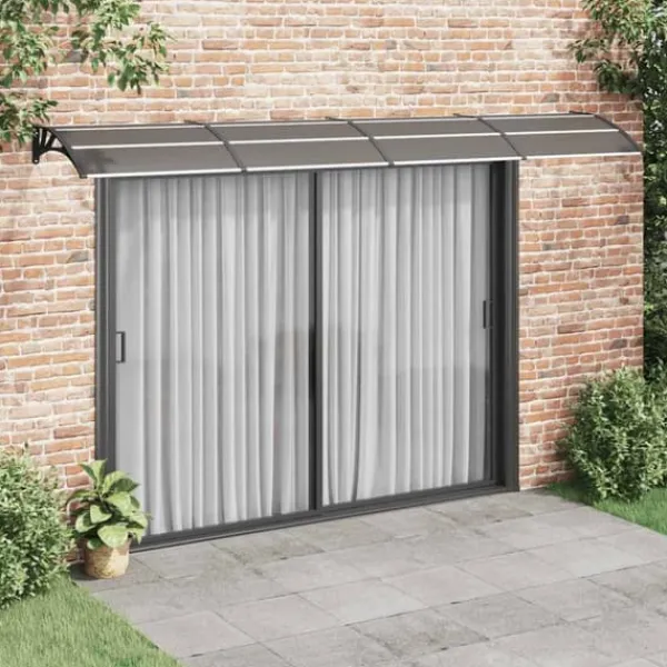 Outlet Dørbaldakin i polycarbonat - Beskyt din dør mod vejr | Størrelse: 400x75 cm | Farve: Sort Buer, Spalier, Lysthuse Uden Tag